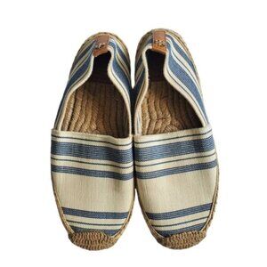 Tory Burch Canvas Cream and Brown Espadrilles Size 6